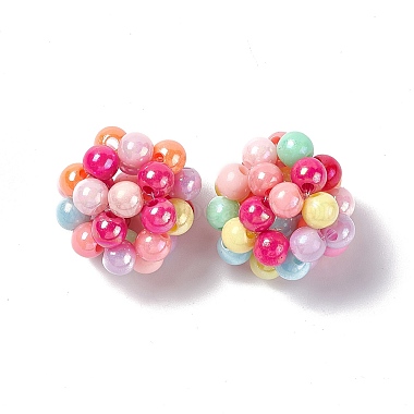 Handmade Plastic Imitation Pearl Woven Beads(KY-P015-02)-2