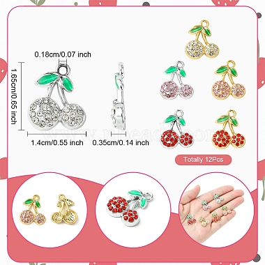12 個 6 色のラックメッキ合金ペンダント(FIND-FS0003-11)-4