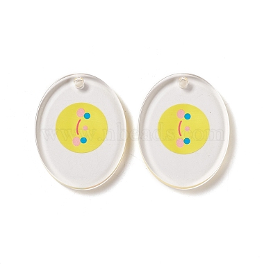 Yellow Oval Acrylic Pendants