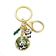 Rack Plating Panda Zinc Alloy Enamel Pendant Keychain(KEYC-G064-01E)-1