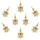 8Pcs Brass Micro Pave Colorful Cubic Zirconia Pendants(ZIRC-DC0001-26)-1