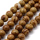 Natural Wood Lace Stone Beads Strands(X-G-G763-05-10mm)-1