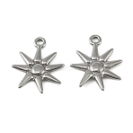 304 Stainless Steel Pendants, Sun Star Charms, Stainless Steel Color, 21.5x18x2mm, Hole: 2mm(STAS-Z198-03P)