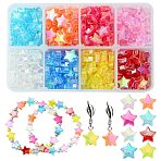 Eco-Friendly Transparent Acrylic Beads, Star, AB Color, Mixed Color, 10x4mm, Hole: 1.5mm, 280pcs/box(MACR-CJ0001-02)