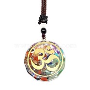 Resin & Natural & Synthetic Mixed Gemstone Pendant Necklaces, Number, 25.59 inch(65cm)(OG4289-17)
