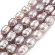 Natural Cultured Freshwater Pearl Beads Strands, Rice, Grade 2A, Thistle, 6~7mm, Hole: 0.6mm, about 18~20pcs/strand, 6.30''~6.69''(16~17cm)(PEAR-P062-08E)