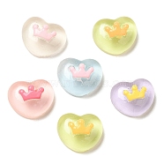 Cartoon Translucent Reisn Cabochons, for Jewelry Making, Mixed Color, Heart, 11x13.5x7.5mm(RESI-C039-01R)