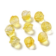 Transparent Glass Beads, Gradient Color, Walnut, Yellow, 12x13x12mm, Hole: 1.2mm(GLAA-D025-04C)