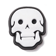Halloween Theme PVC Cabochons, Skull, White, 20x17x3mm(FIND-E017-02)