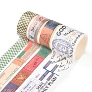 DIY Scrapbook Decorative Adhesive Tapes, Stamp Pattern, 1.5~3.5cm, about 2m/roll, 4 rolls/set(DIY-I070-B01)