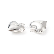 304 Stainless Steel Pendants, Hollow Heart, Silver, 13x11.5x4.8mm, Hole: 1.2mm(STAS-H413-16S)
