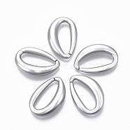 Spray Painted CCB Plastic Linking Rings, Quick Link Connectors, For Jewelry Cable Chains Making, Oval, Silver, 39x26x9.5mm, Inner Diameter: 11x30mm(X-CCB-R104-29-03)