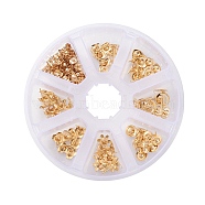304 Stainless Steel Sutd Earring Findings Kits, with Earring Settings & Ear Nuts, Mixed Shape, Golden, 140pcs/box(STAS-I152-06G)