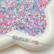 Transparent Glass Seed Beads, Peanut, Mixed Color, 4x2.5x2mm, Hole: 0.7mm(FIND-U017-18I)