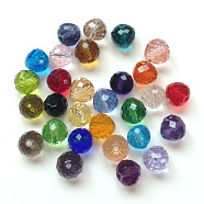 Imitation Austrian Crystal Beads, Grade AAA, K9 Glass, Faceted, Teardrop, Mixed Color, 10mm, Hole: 0.9~1mm(SWAR-F067-10mm-M)