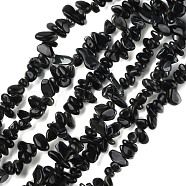 Natural Obsidian Beads Strands, Chip, 1.5~4.5x3~13x2.5~8mm, Hole: 0.6mm, 30.94~31.97 inch(78.6~81.2cm)(G-G0003-B33)