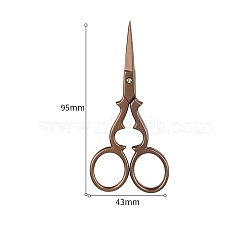 Stainless Steel Scissors, Embroidery Scissors, Sewing Scissors, Coffee, 95x43mm(PW-WG38257-03)