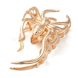 Halloween Alloy Claw Hair Clips for Women Girls, Spider, Golden, 60x110x47.5mm(AJEW-A056-06D-G)