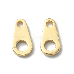 Brass Chain Tabs, Chain Extender Connectors, Real 18K Gold Plated, 7x3mm, Hole: 1.5mm and 0.5mm(KK-B072-32G)