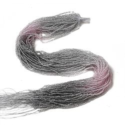 Transparent Gradient Color Glass Beads Strands, Faceted Round, Slate Gray, 2mm, Hole: 0.8mm, about 160~178pcs/strand, 13.58 ~14.17 inch(34.5~36cm)(GLAA-H021-01A-12)