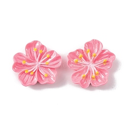 Resin Cabochons, Flower, Hot Pink, 27x29.5x7.5mm(OACR-U002-03A)