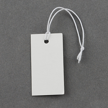 Paper Price Cards, Can be tied on the products, Rectangle, White, 33x17x0.3mm