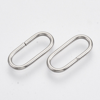 304 Stainless Steel Quick Link Connectors, Linking Rings, Oval, Stainless Steel Color, 18x8x1.5mm, Inner Diameter: 5x5mm
