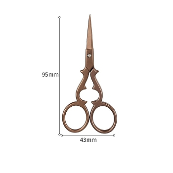 Stainless Steel Scissors, Embroidery Scissors, Sewing Scissors, Coffee, 95x43mm