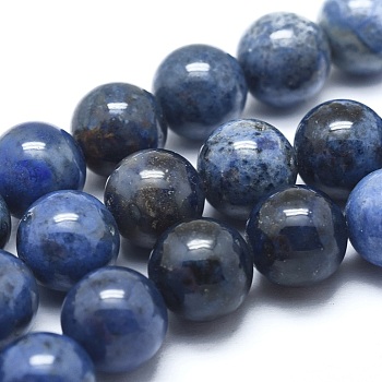 Natural Dumortierite Quartz Bead Strands, Undyed, Grade A, Round, 10mm, Hole: 1mm, about 15.3 inch long, 38pcs/strand