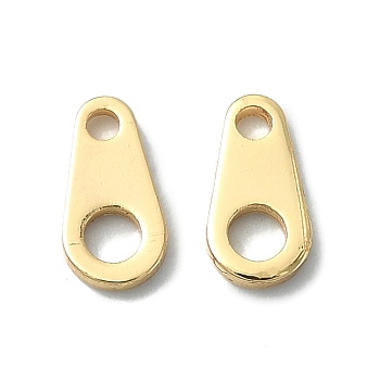 Brass Chain Tabs, Chain Extender Connectors, Real 18K Gold Plated, 7x3mm, Hole: 1.5mm and 0.5mm