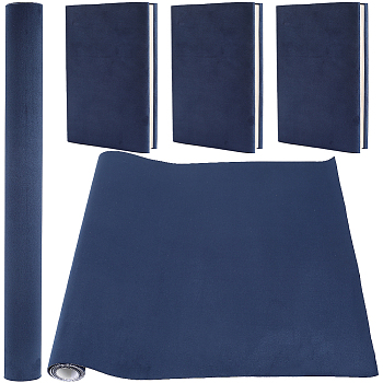 1.1M Self Adhesive Faux Suede Book Covers, Notebook Wraps, Dark Blue, 420x0.8mm