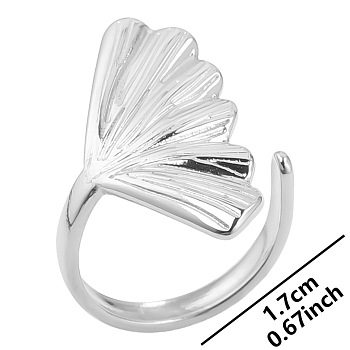 Asymmetrical Stainless Steel Couple Rings, Leaf Open Cuff Rings for Men and Women, Stainless Steel Color