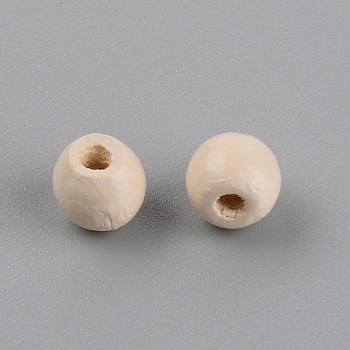 Walnutwood Beads, Round, BurlyWood, 6.5x6mm, Hole: 2mm
