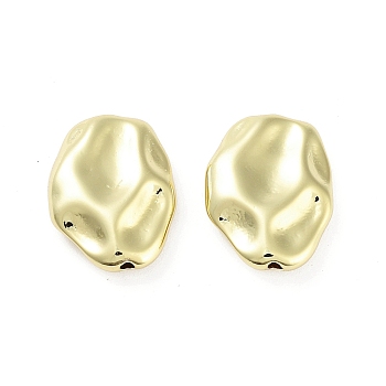 Rack Plating Brass Beads, Long-Lasting Plated, Lead Free & Cadmium Free, Nugget, Real 18K Gold Plated, 18x14x4.5mm, Hole: 1.4mm