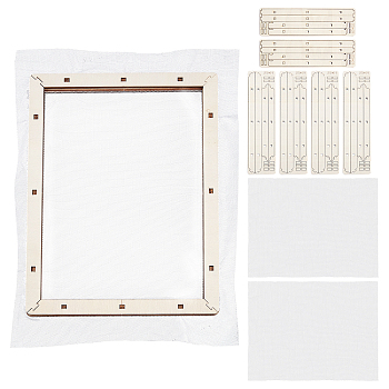 Basswood Assembled Paper Making Frame, with Gauze, Rectangle, PapayaWhip, 250x190mm