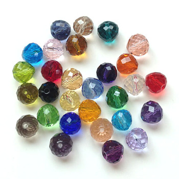 Imitation Austrian Crystal Beads, Grade AAA, K9 Glass, Faceted, Teardrop, Mixed Color, 10mm, Hole: 0.9~1mm