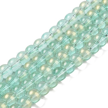 Light Green Round Glass Beads