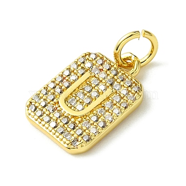 Rack Plating Brass Micro Pave Clear Cubic Zirconia Charms(KK-G501-01U-G)-2