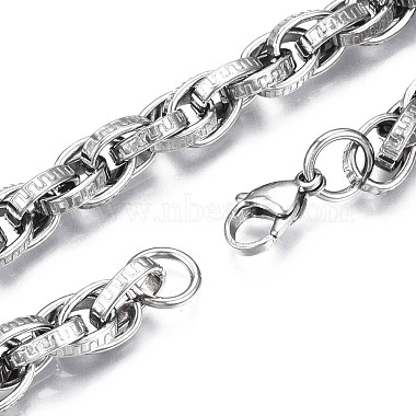 201 bracelet chaîne de corde en acier inoxydable pour hommes femmes(BJEW-S057-66)-3