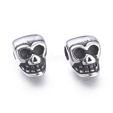 Antique Silver Skull 304 Stainless Steel Beads