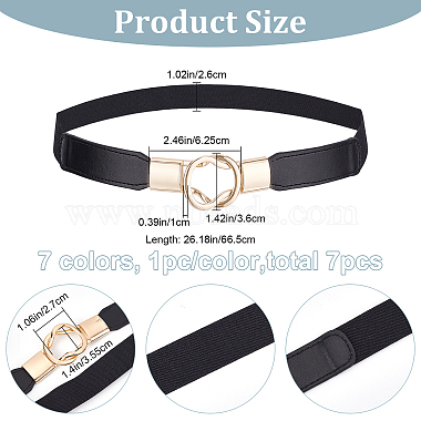 7Pcs 7 Colors PU Elastic Chain Belt(DIY-CP0007-56)-2