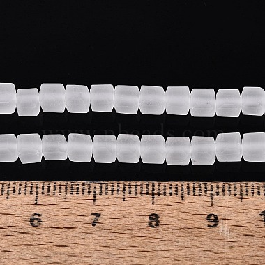 brins de perles de verre d&eacute;poli transparent(GLAA-N072-01A-A01)-4