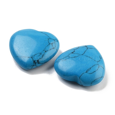 Heart Synthetic Turquoise  Worry Stone(G-C134-06A-02)-2