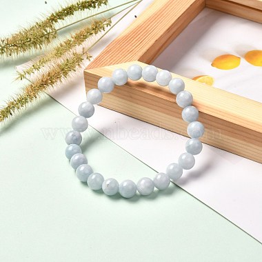 Natural Aquamarine Beads Stretch Bracelet Set for Men Women Girl Gift(BJEW-JB06709)-6