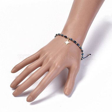 Bracelets de perles tressées en verre galvanoplastie(BJEW-JB04307-06)-5