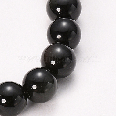 Natural Obsidian Beaded Stretch Bracelets(BJEW-Q692-12-12mm)-2
