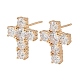 Brass with Rhinestone Stud Earrings(RB-Z001-02G)-2