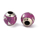 Platinum Plated Alloy Enamel European Beads(FIND-E046-02P)-2