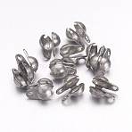 Tarnish Resistant 304 Stainless Steel Bead Tips, Stainless Steel Color, 6x4mm, Hole: 1mm, Inner Diameter: 3mm(X1-STAS-Q001-1)