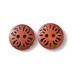 Flat Round 2-hole Basic Sewing Button, Wooden Buttons, Saddle Brown, 18x4mm, Hole: 2mm(FIND-WH0416-58B-01)